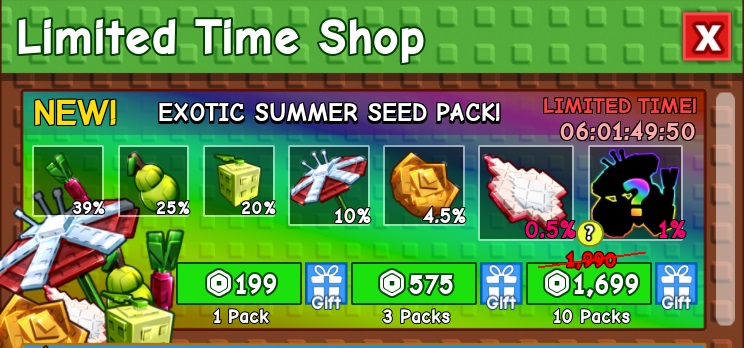 10 gói EXOTIC SUMMER SEED PACK 